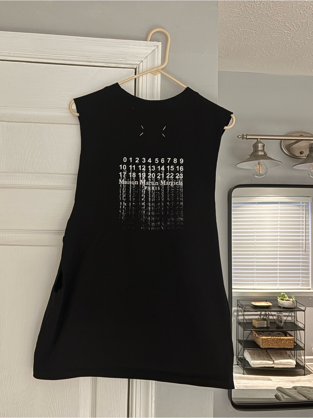 Maison Margiela Black Sleeveless Graphic Top